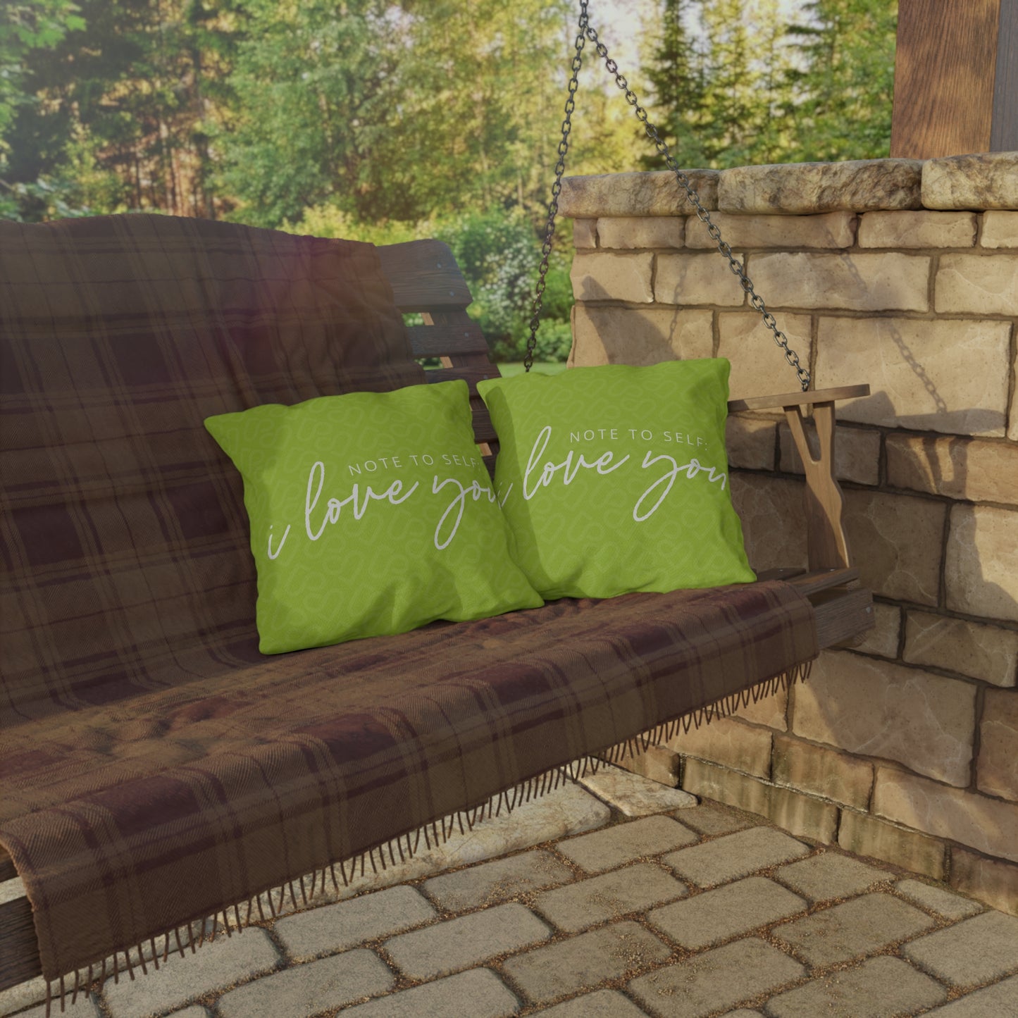 Self Care on the Green SL Green Logo Square Pillow