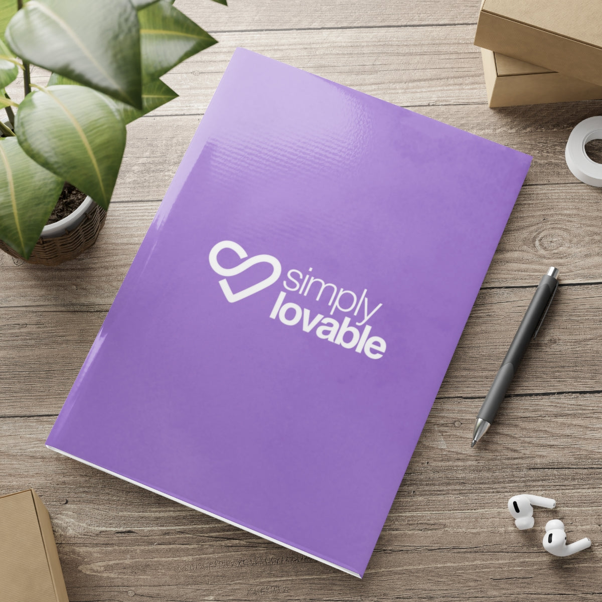 Simply Lovable Logo Hardcover Notebook with Puffy Covers