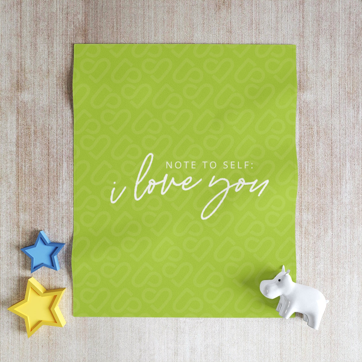 Note To Self: I Love You Green Throw Blanket