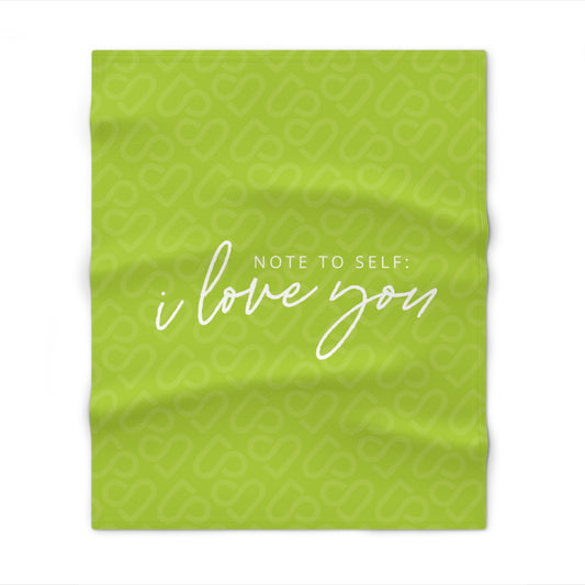 Note To Self: I Love You Green Throw Blanket