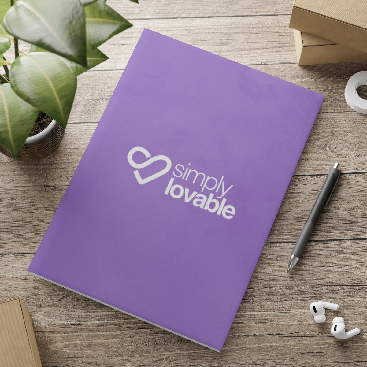 Simply Lovable Logo Hardcover Notebook with Puffy Covers