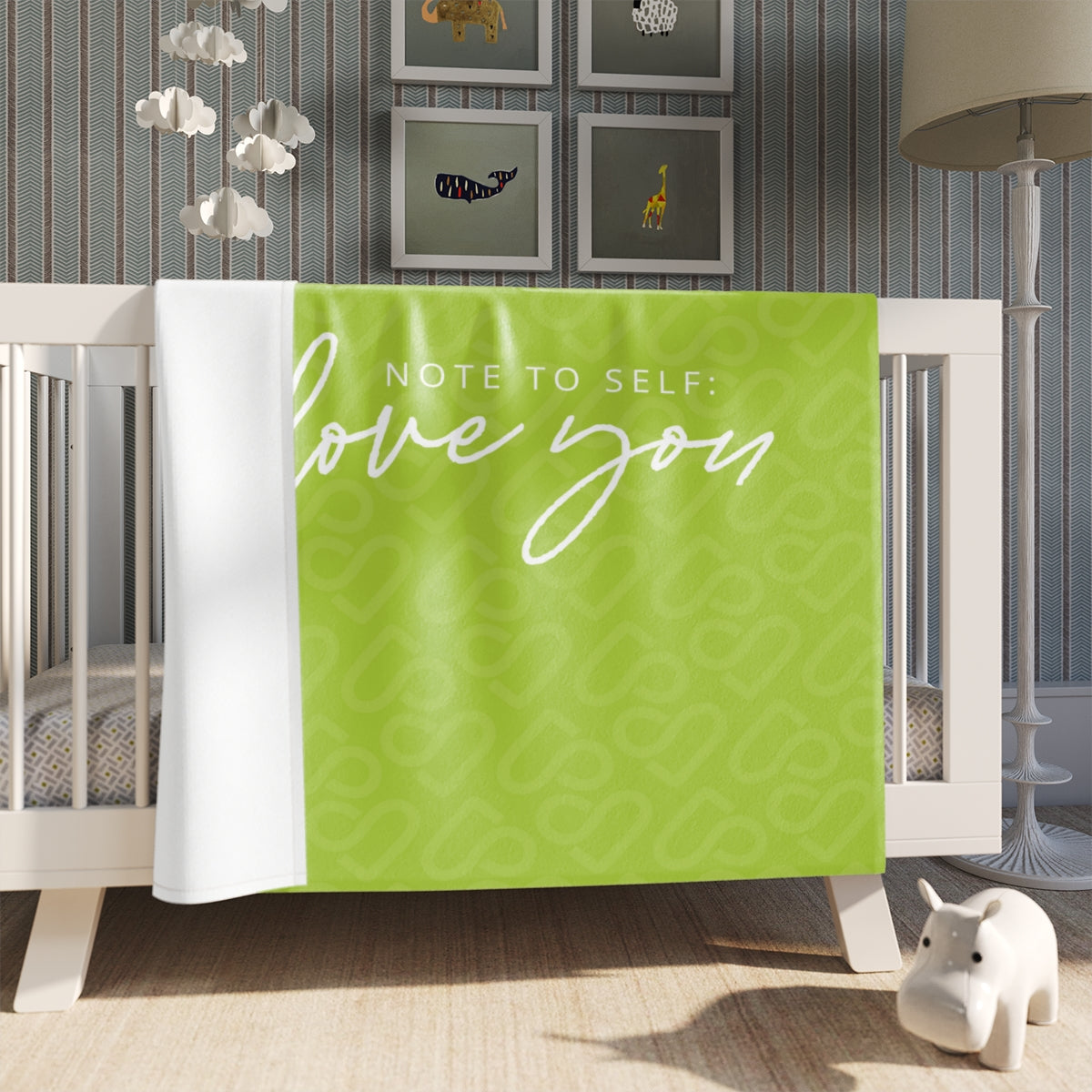 Note To Self: I Love You Green Throw Blanket